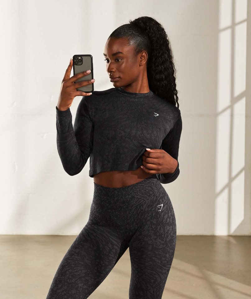 Women's Gymshark Adapt Animal Seamless Leggings Black | CA 15N68D